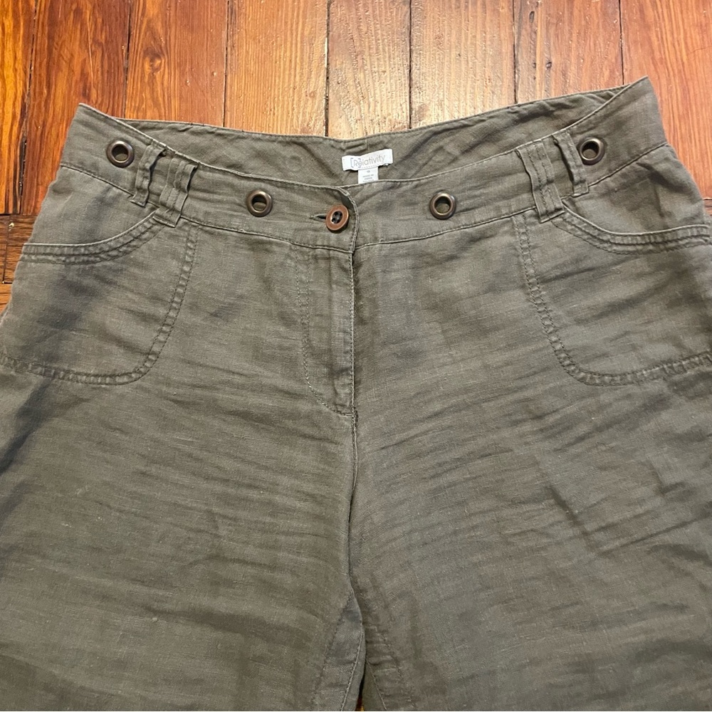 Relativity Olive Buttoned Pants - Picture 3 of 8